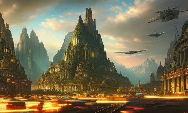 Futuristic ancient city