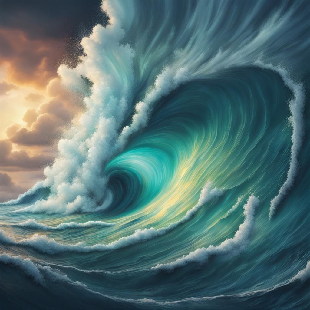 Caribbean Hurricane in Splash Art Style