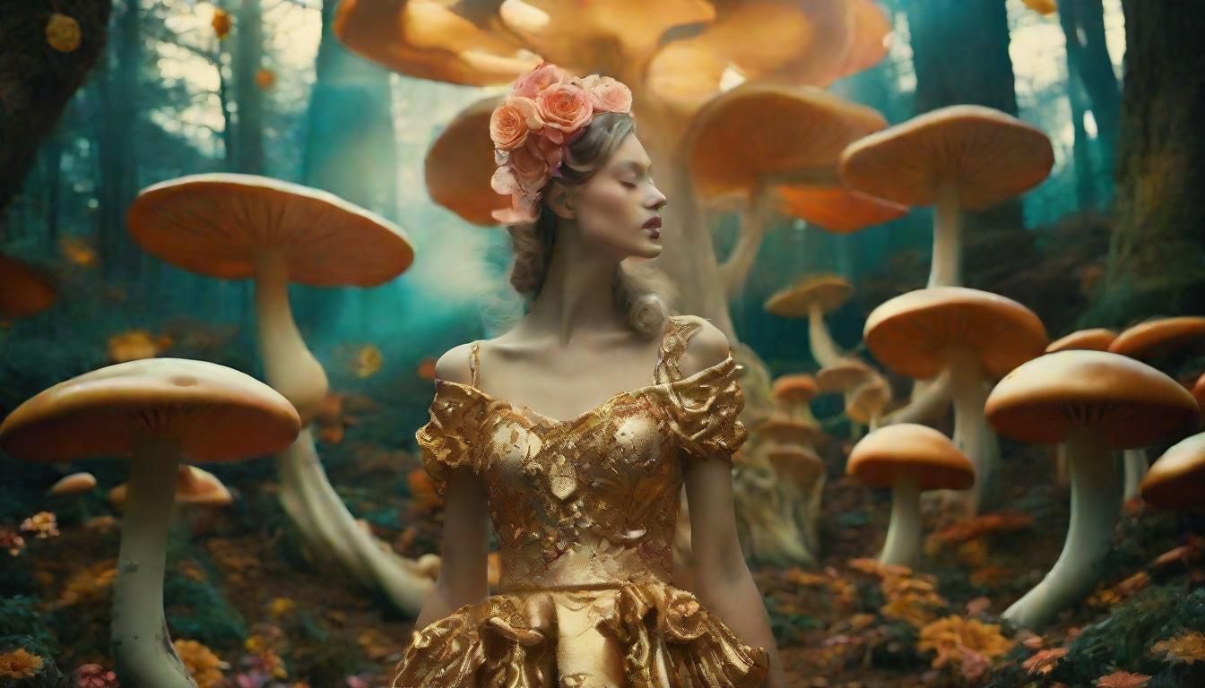 Surreal Woman in a Fantastical Forest