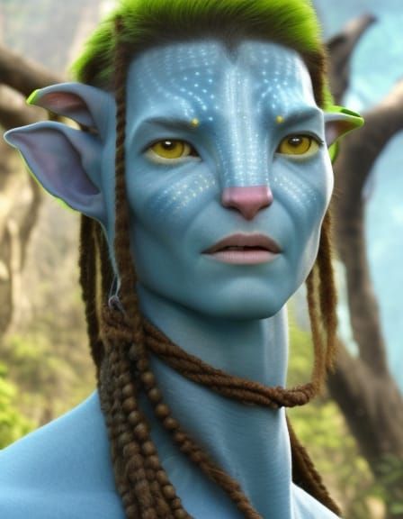 Photorealistic Portrait of a Male Na'vi Character