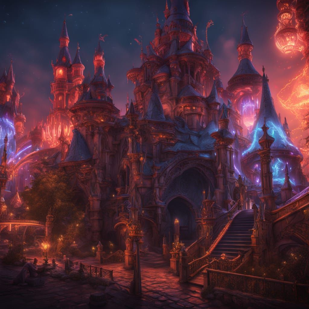 Elderly Vampire Couple Ride Futuristic Rollercoaster