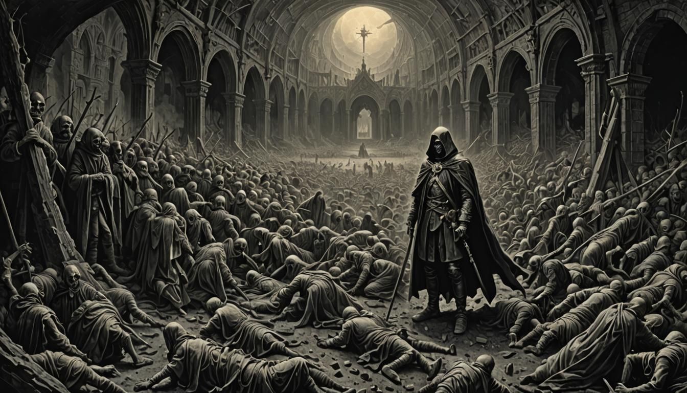 Grim Reaper's Toil: A Doré-Inspired Horror