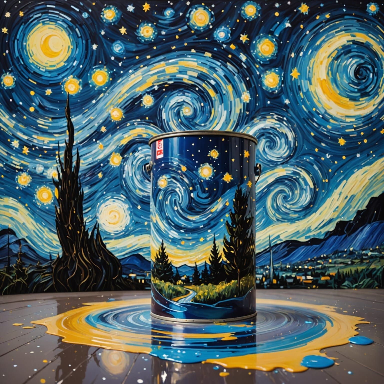 Paint Spill Creates a Starry Night Sky