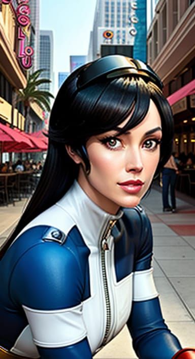 Lady in Cafe, 'Speed Racer' Style Portrait