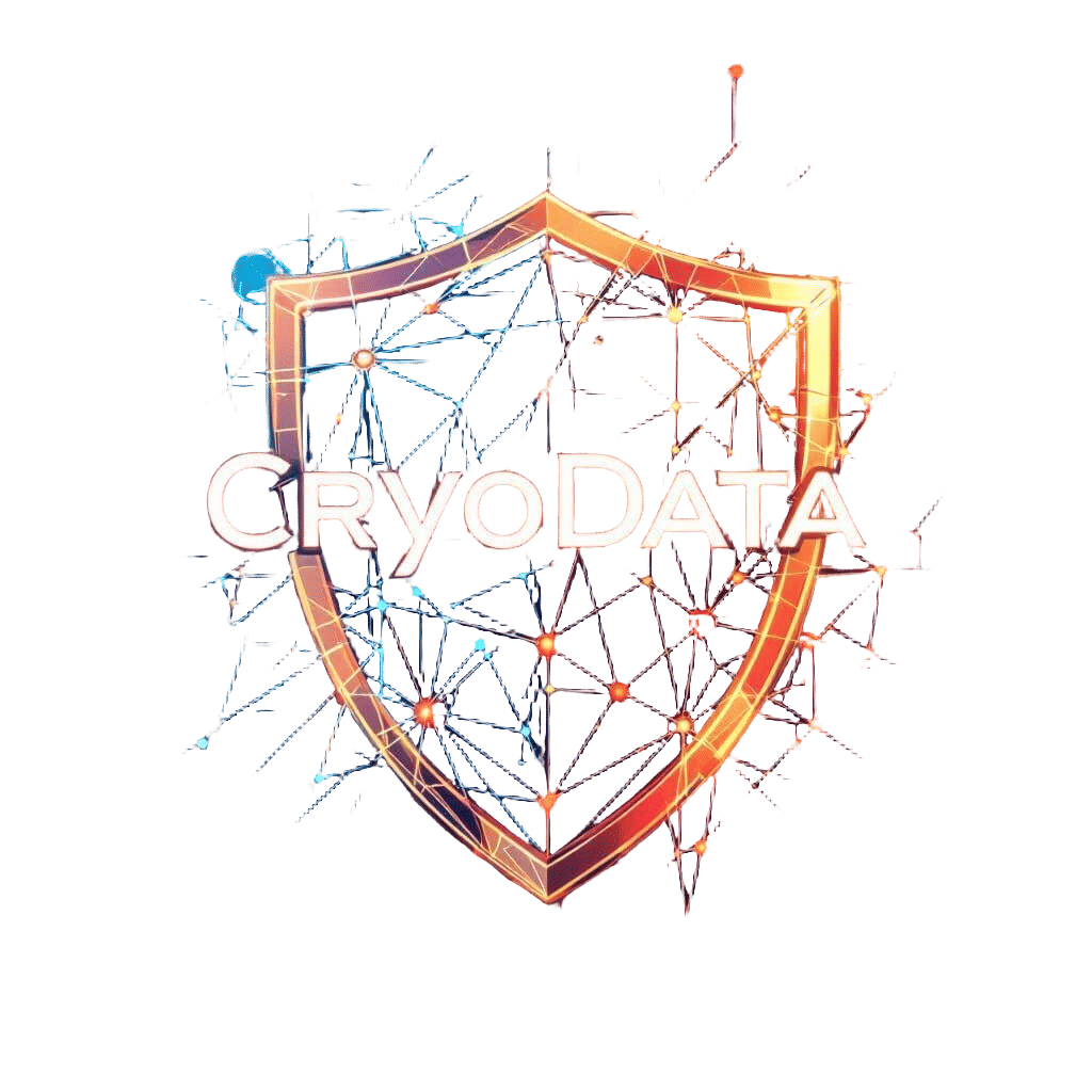 CryoData Technologies: Abstract Network Shield Logo