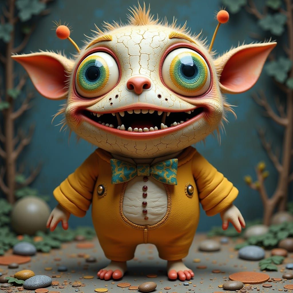 Endearing Furry Creature in Whimsical Fantasy Art