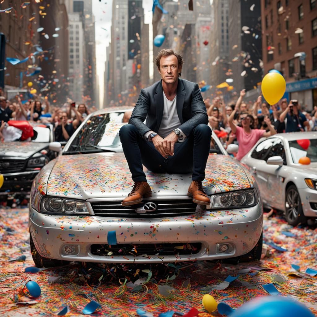 Neil Armstrong Parade in New York, 3D Render