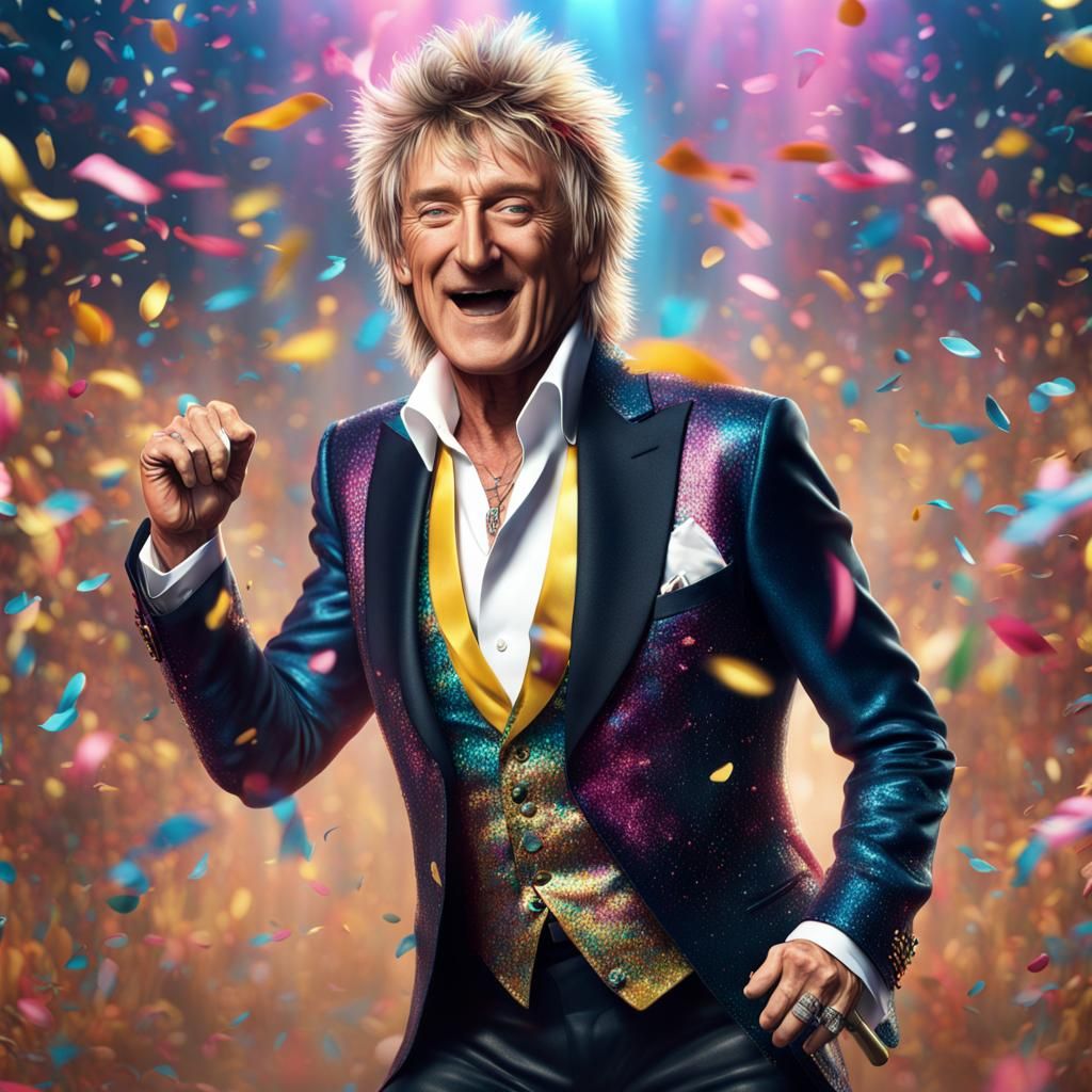 Rod Stewart, confetti
