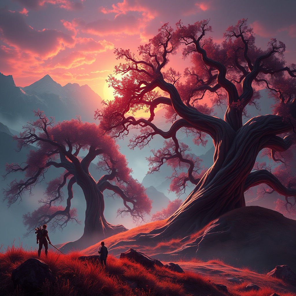 Luminescent Fantasy Landscape in Matte Painting Style
