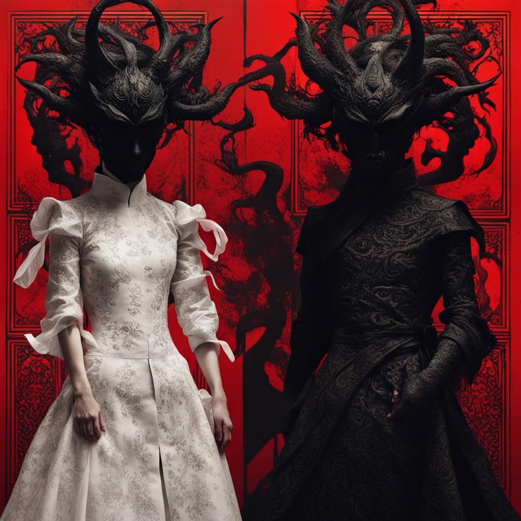 Haunting Shadow Self Portrait in Oriental Style