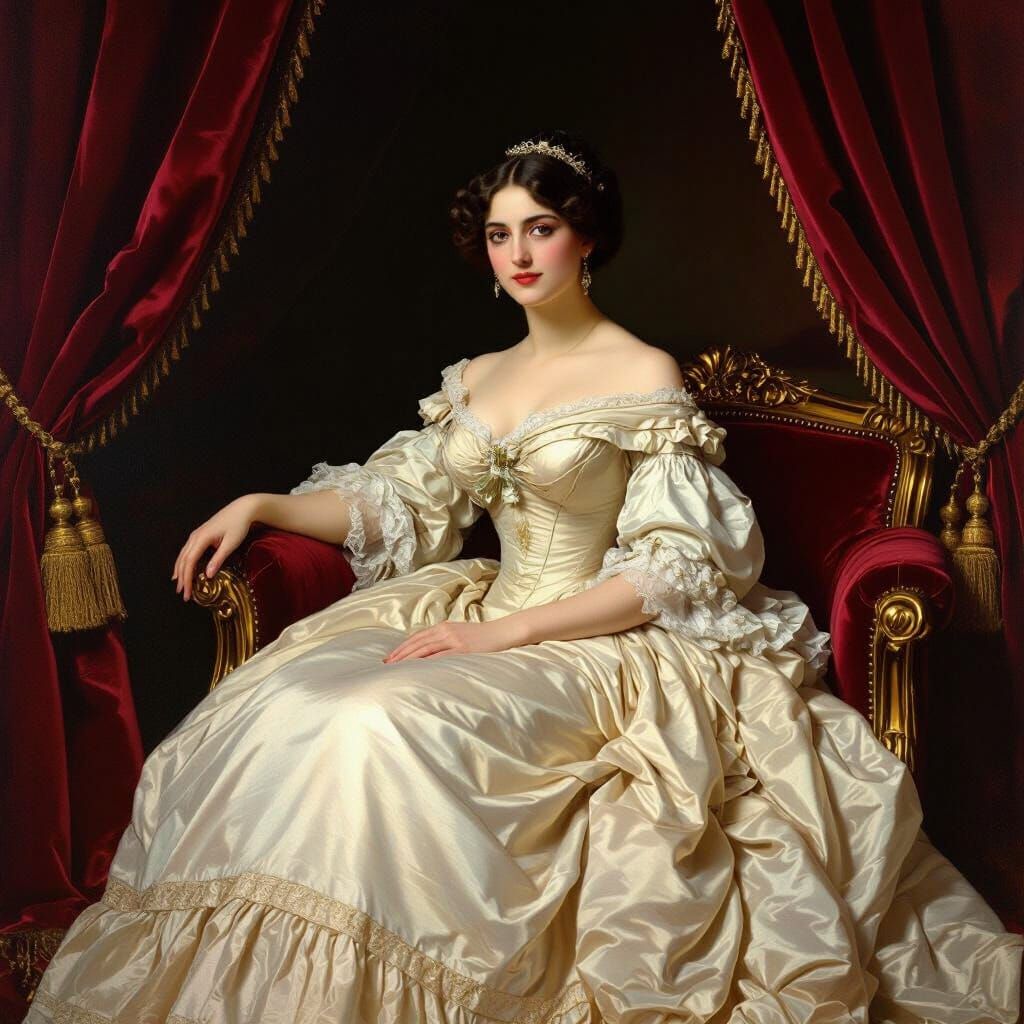 Elegant Woman at the Opera in Romantic Style