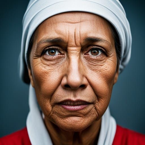 Anxious Woman's Portrait in Professional Photography Style