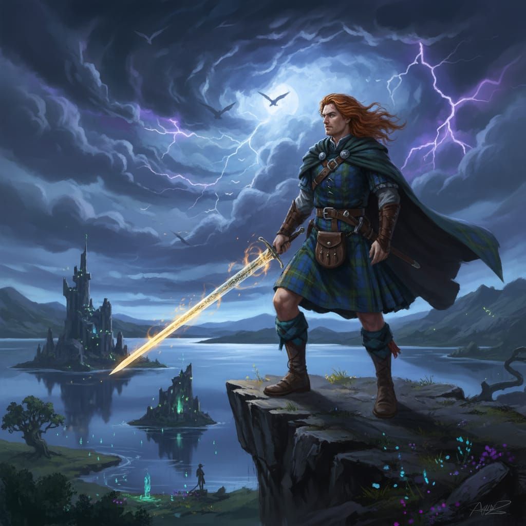Scottish Hero Overlooking Enchanted Loch