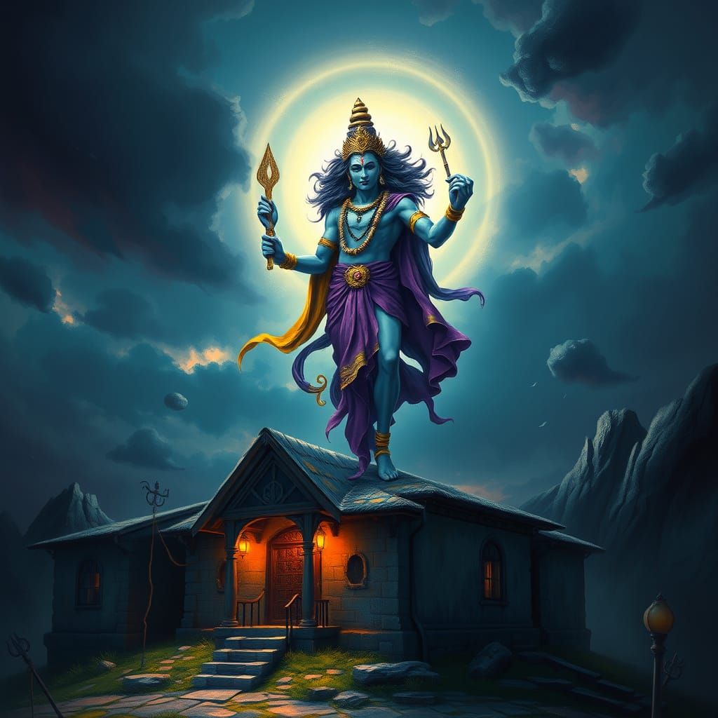 Shiva in Majestic Dark Fantasy Glow