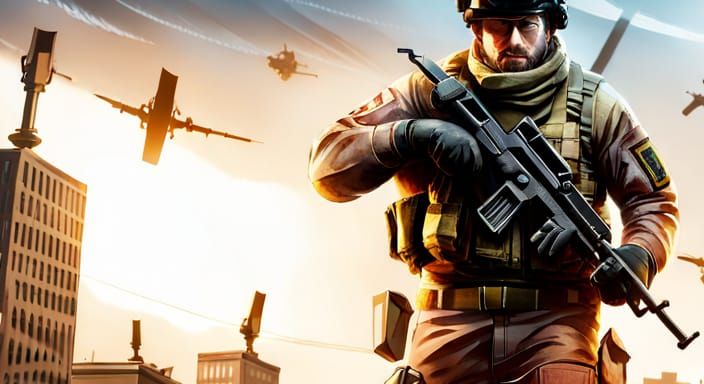 Call of Duty Army Soldier with Gun