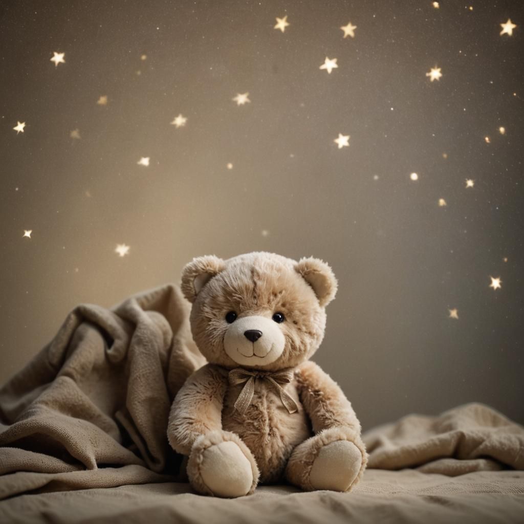 Teddy Bear and Kitten in Dreamy Soft Focus