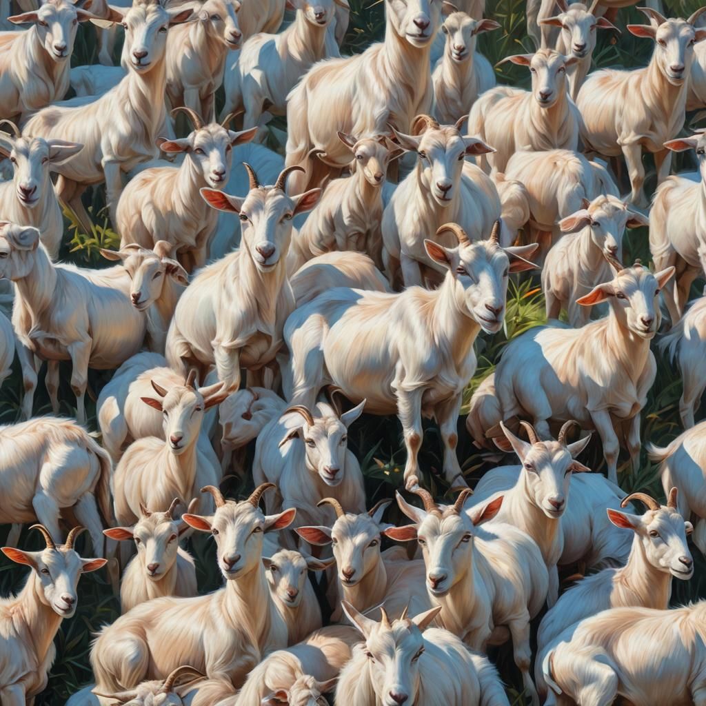 Goat Yoga in Pastel Oil Painting