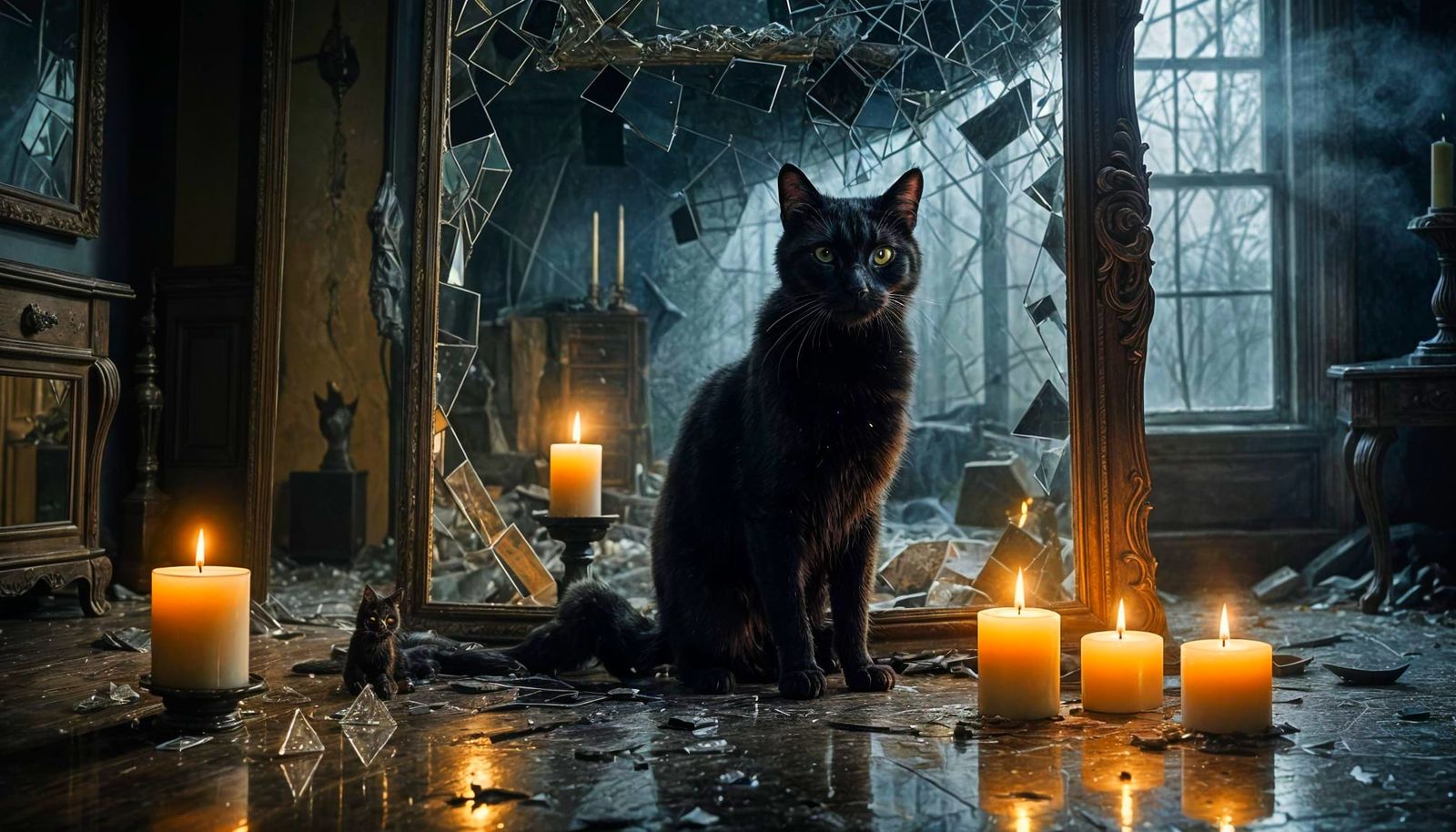 Shattered Mirror Reflects Eerie Visions