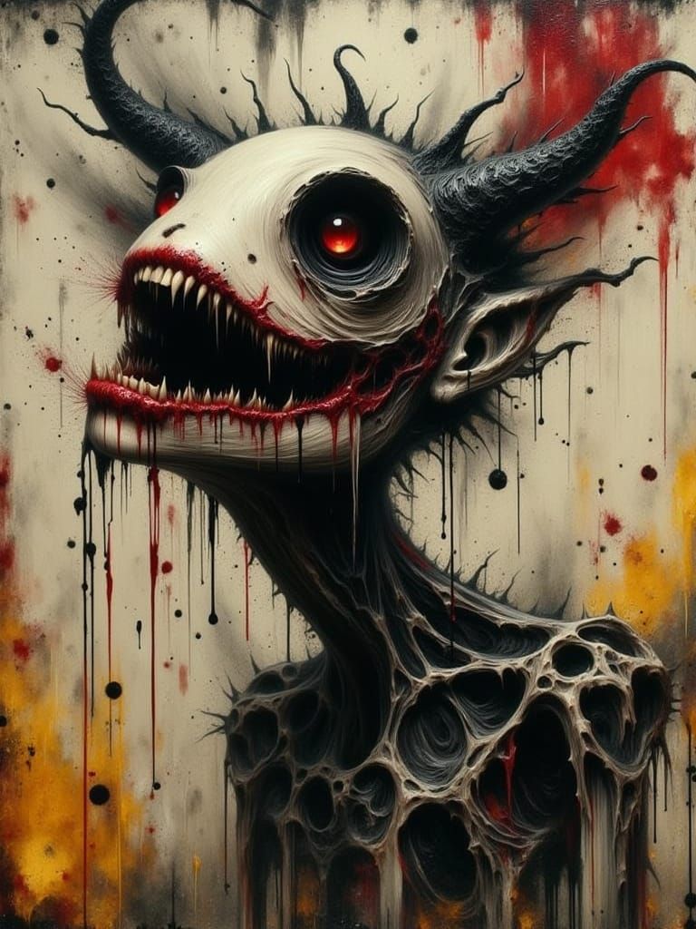 Malevolent Demon Woman in Oil on Canvas