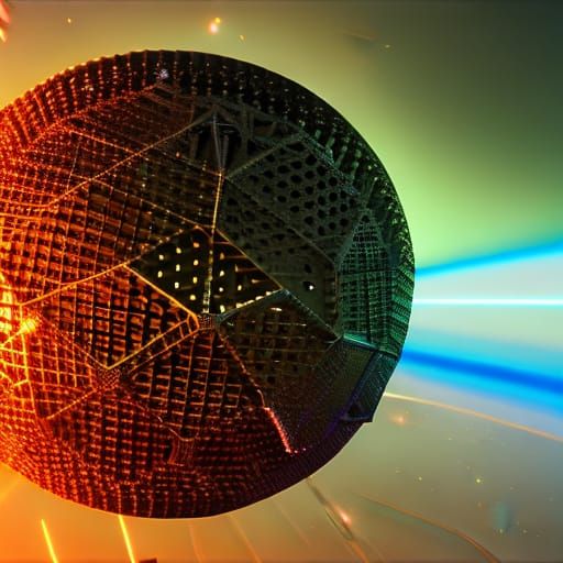 Dyson Sphere Around Sun: Sci-Fi Digital Rendering