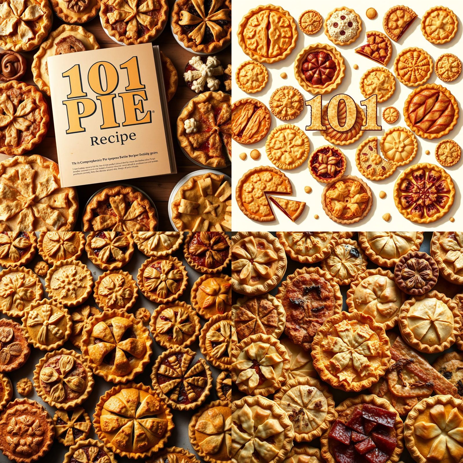 Photorealistic Pies Recipe Book Cover