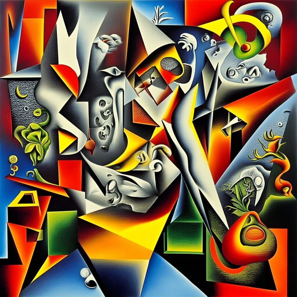 Botanical Tapestry of Fractured Flora in Hyperrealistic Styl...