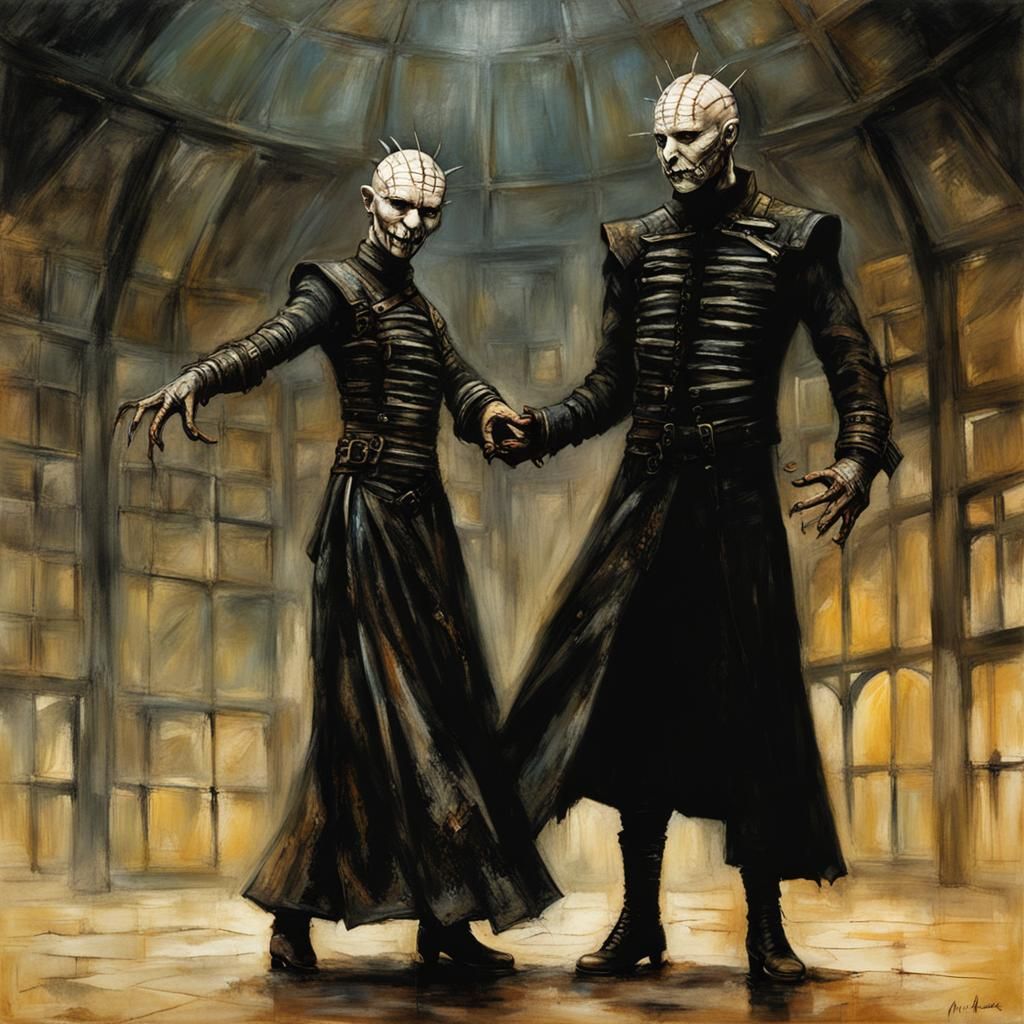 Hellraiser Inspired Figures Dancing in Brom Style
