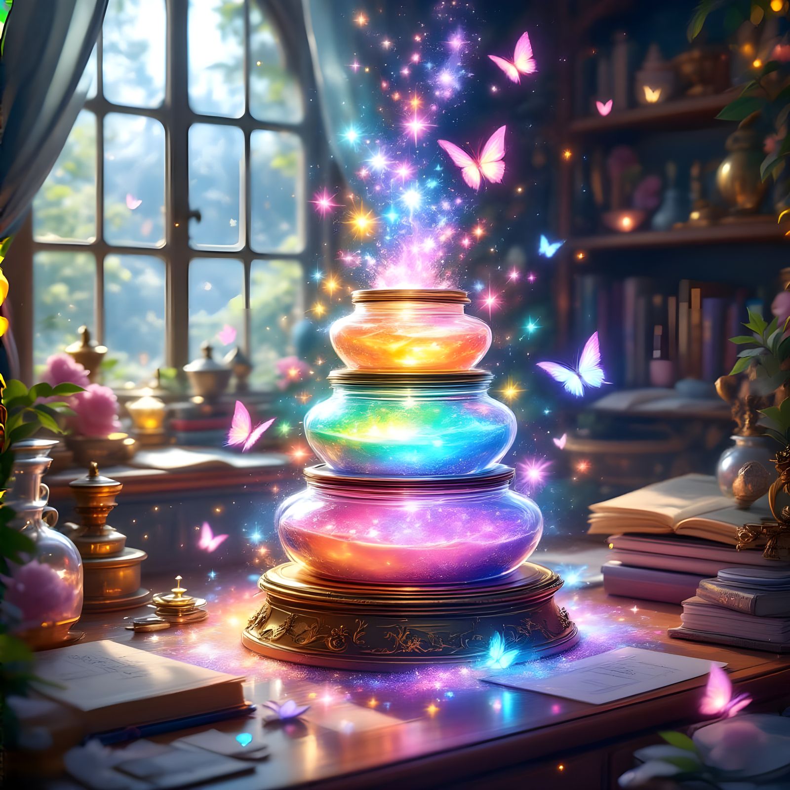 Enchanted Apothecary in Vibrant Hyper-Realism