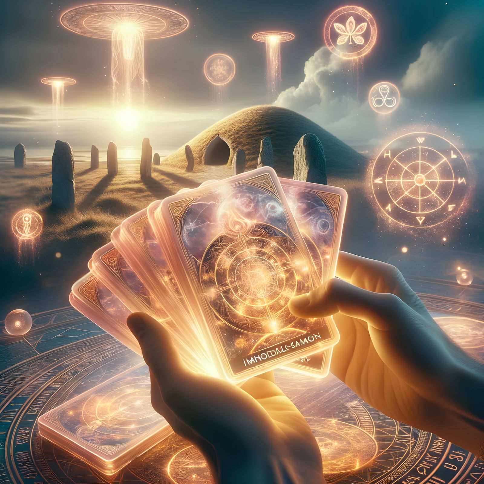 Ethereal Hands Shuffle Radiant Tarot Deck