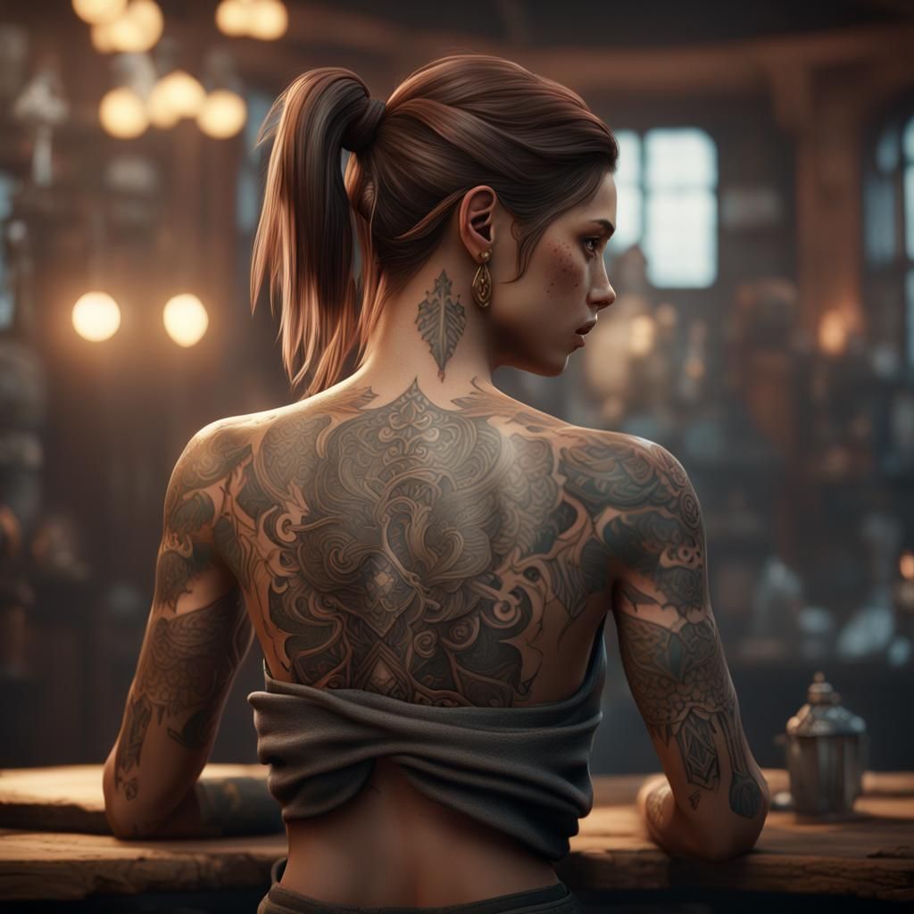 a girl got a tattoo