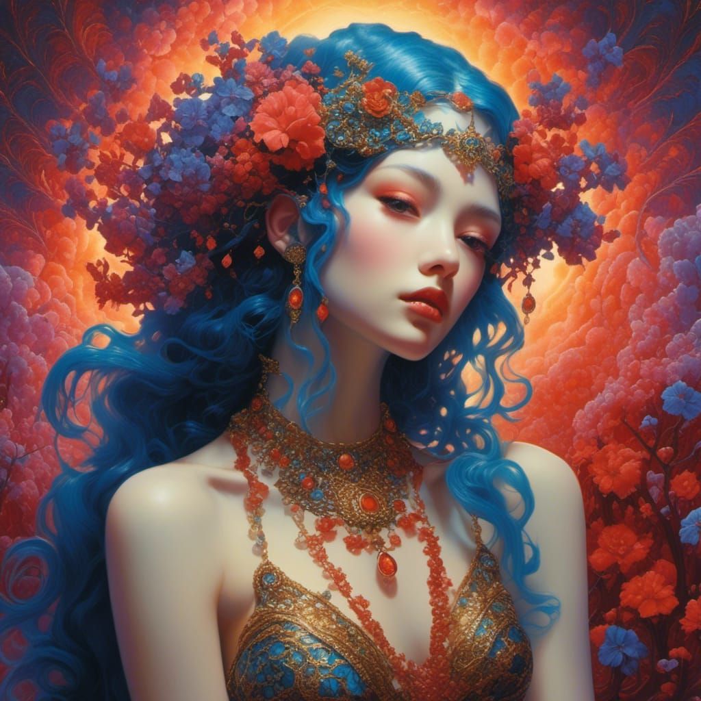 Surreal Colorful Snake Tattoo in Alcohol Ink Style