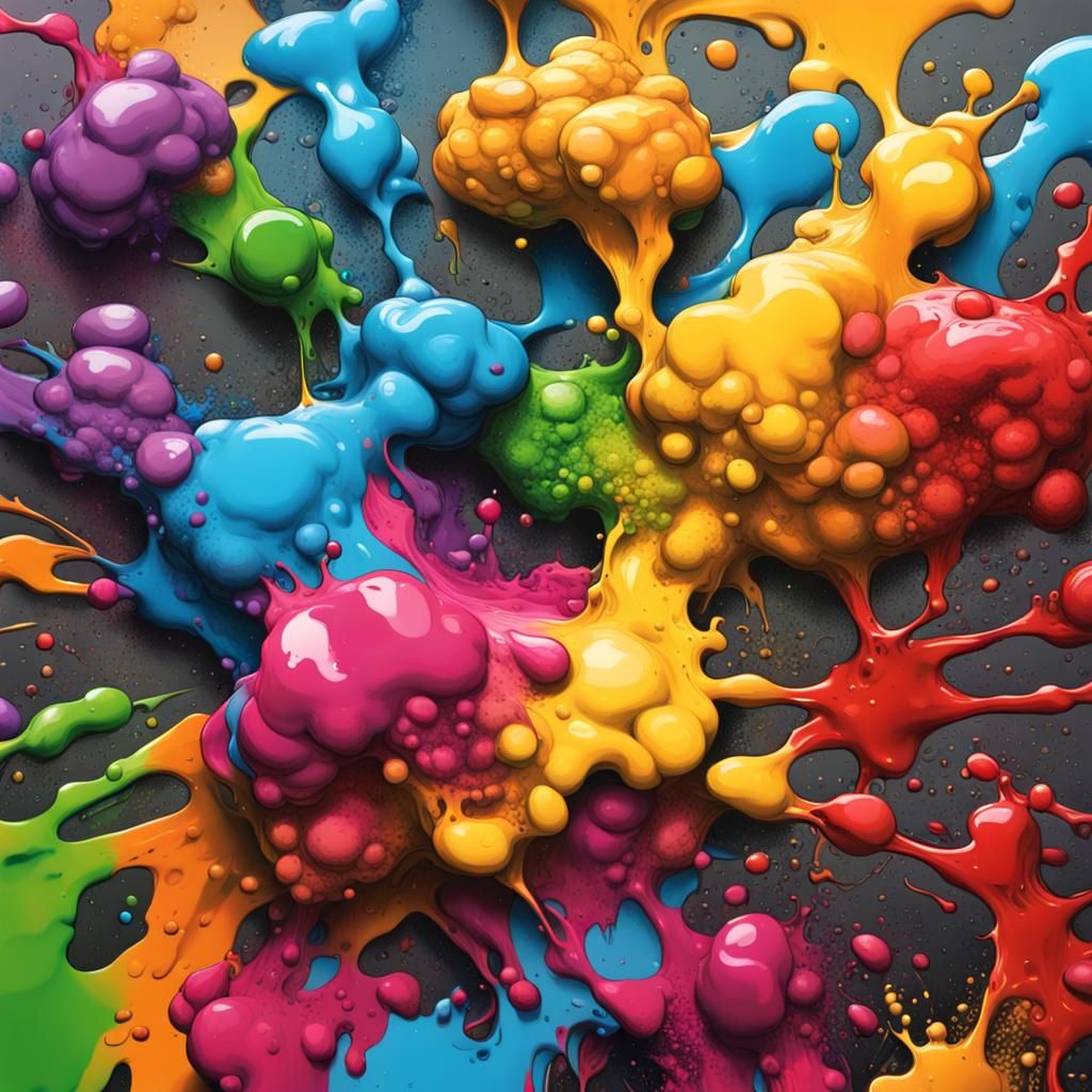 Colorful Graffiti Art Explosion with Blended Paint