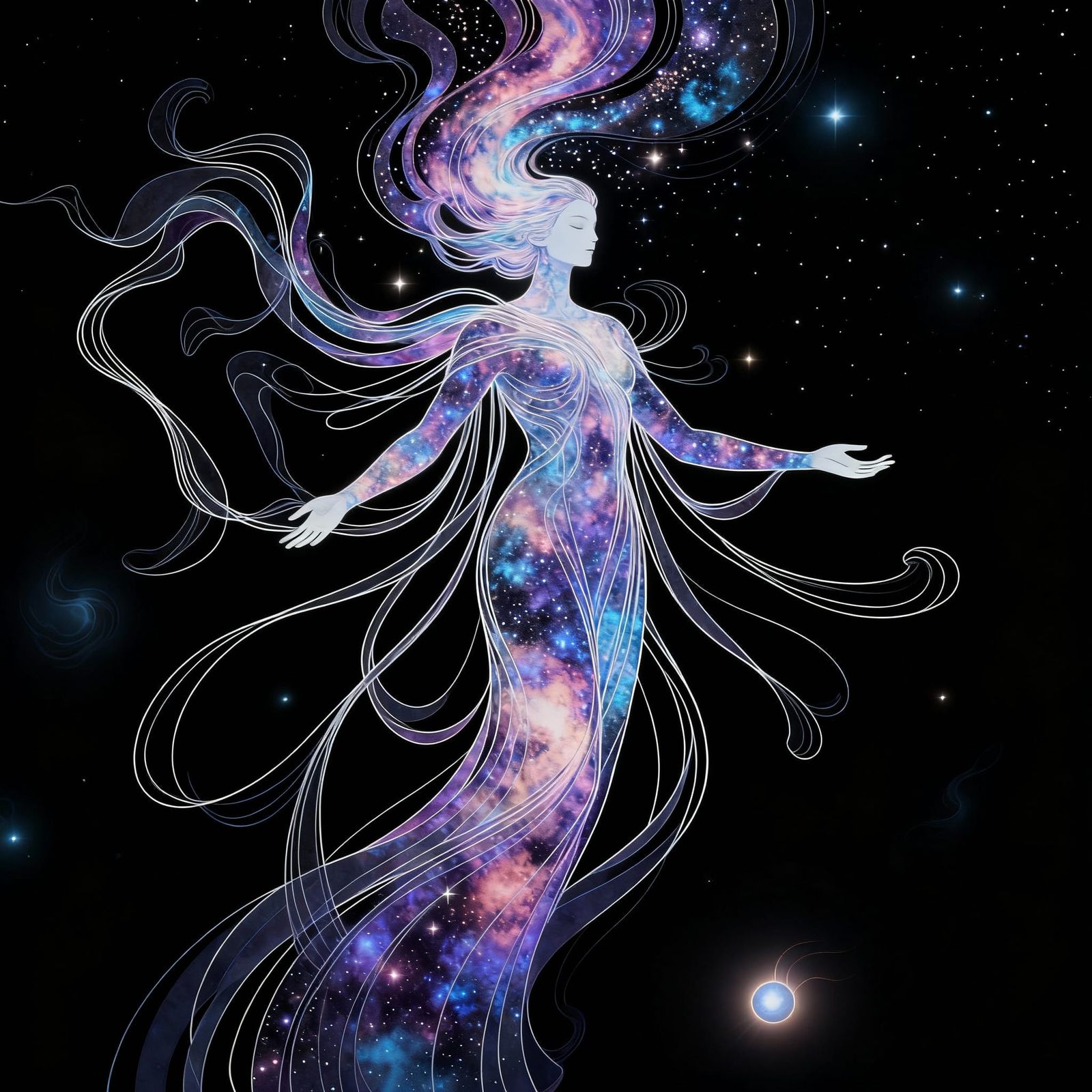 Majestic Celestial Being of Nebulae and Stardust