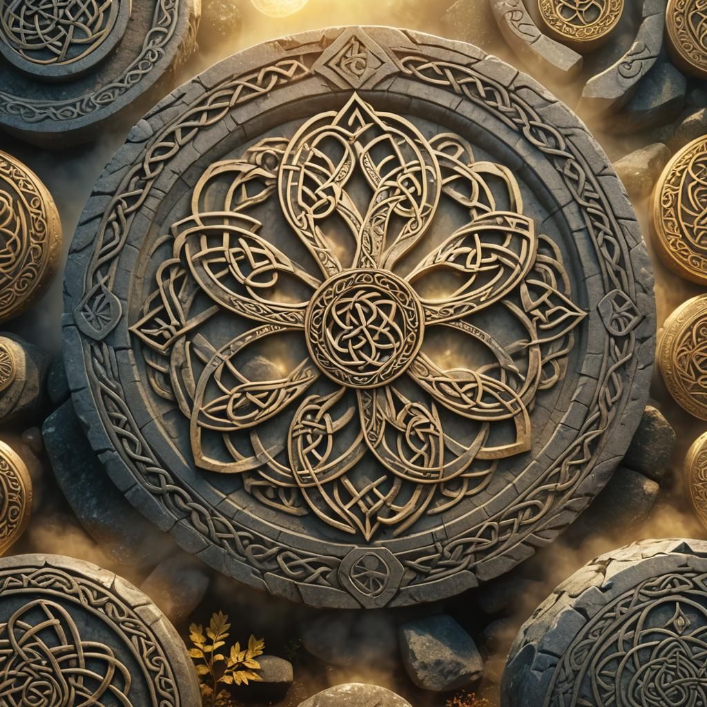 Mystical Celtic Knotwork at Stone Circle