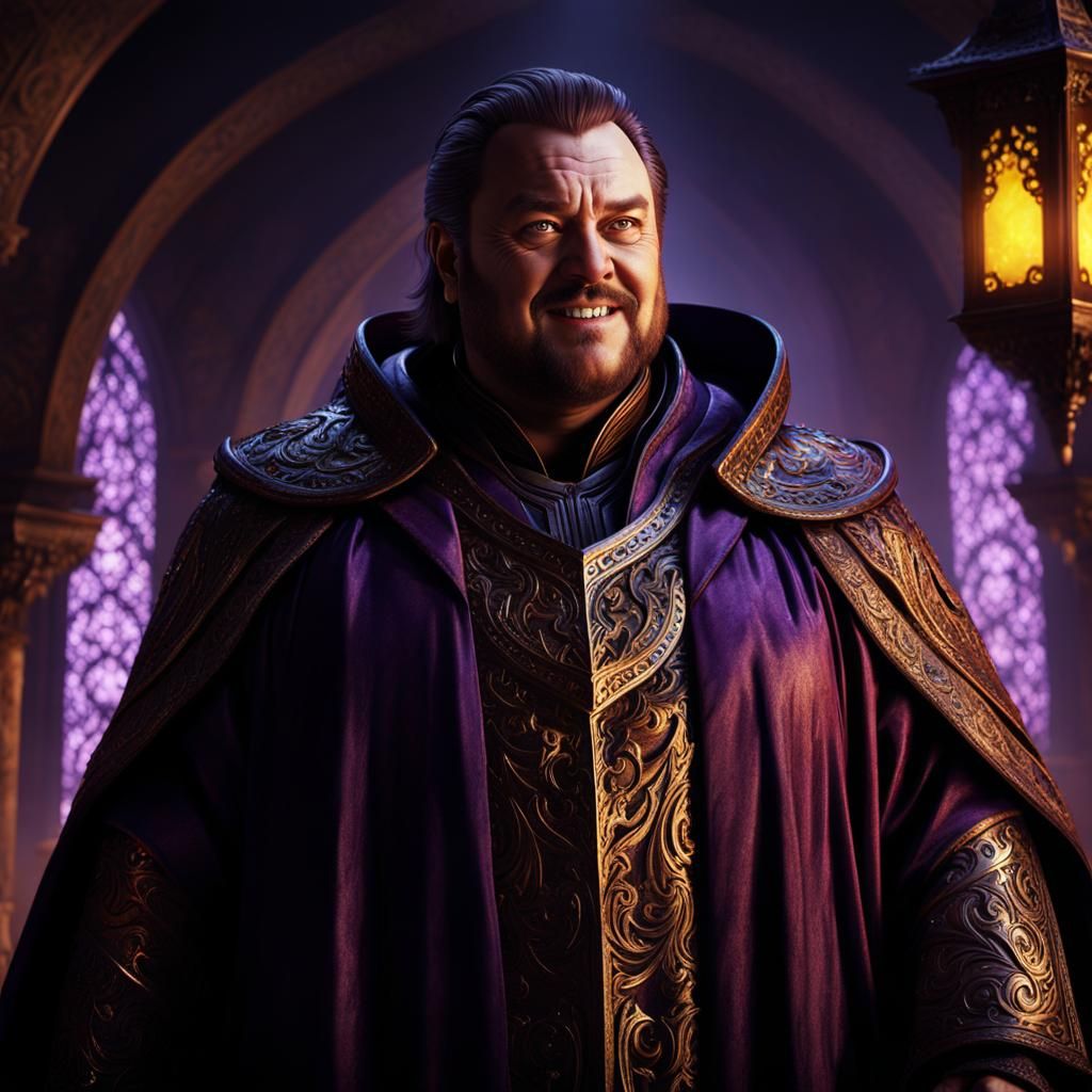 Ominous Portrait of a Male Noble in Dark Fantasy Style