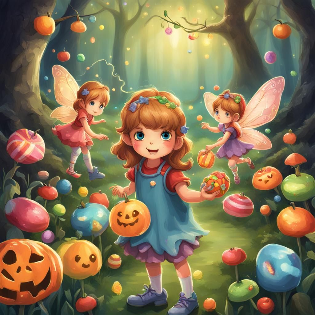 Fairies Eating Candy Generated by AI