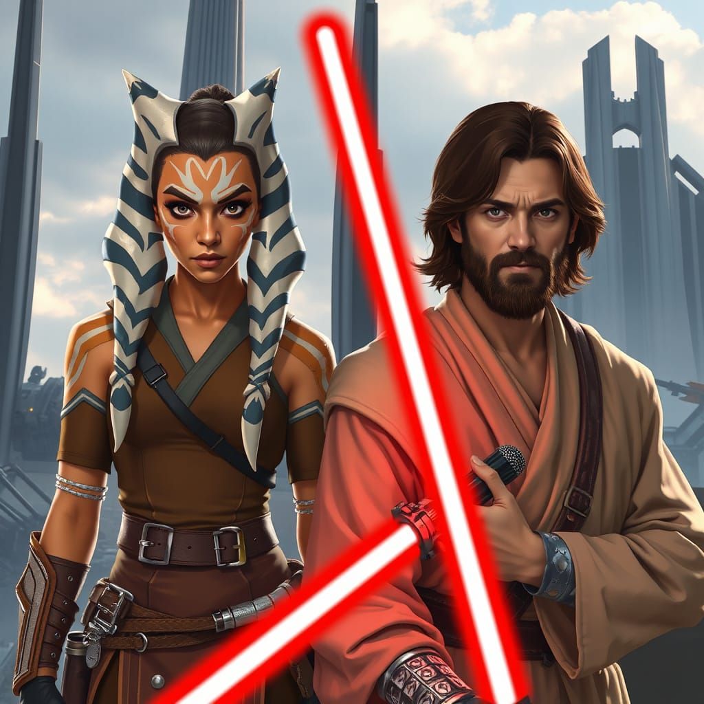 Sci-Fi Duel: Ahsoka Tano and Obi-Wan in the Future