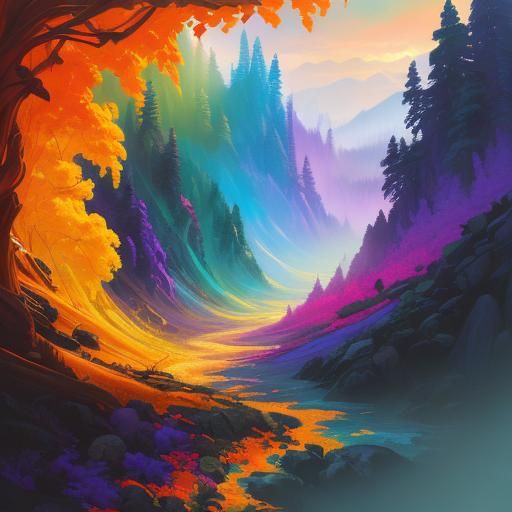 Autumn Mountains: Hudson River School Meets Street Art