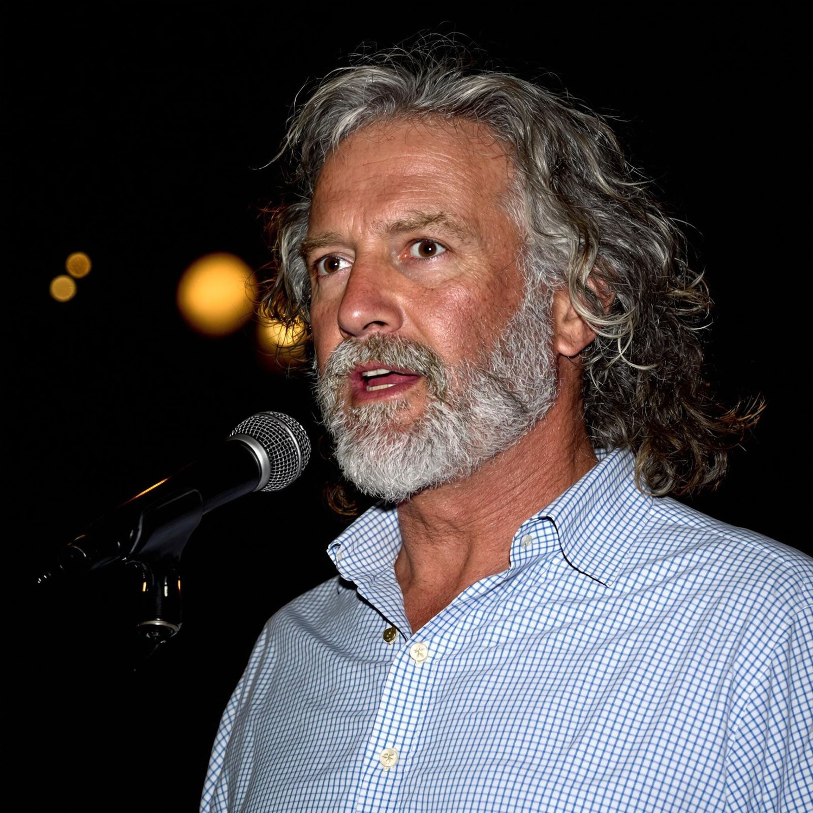 Rock Legend Performs with Earnest Expression