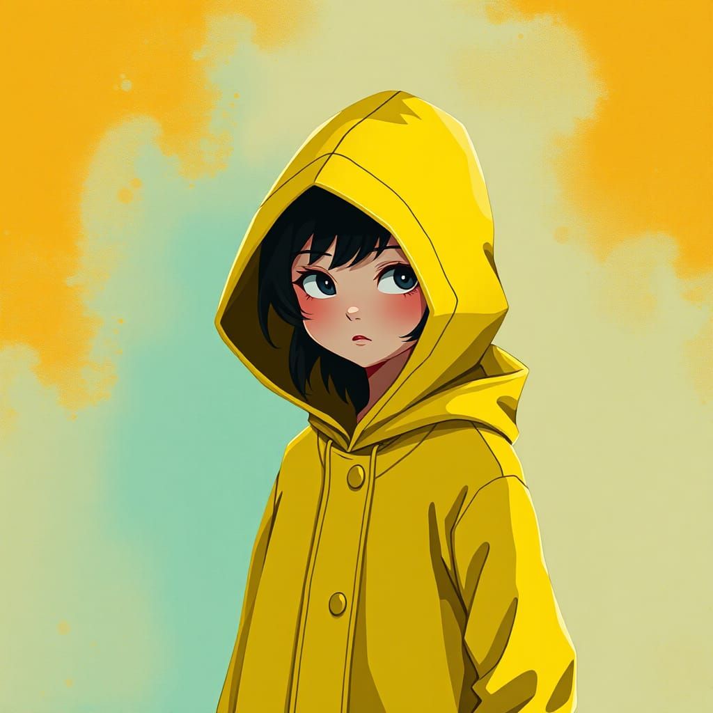 Girl in Yellow Raincoat: Adventure Time Fantasy Art