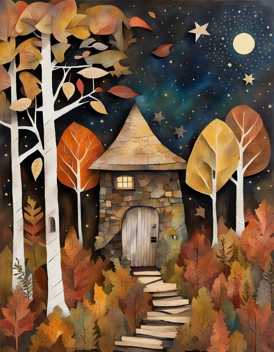 Batsford Arboretum: Autumnal Mixed Media Collage