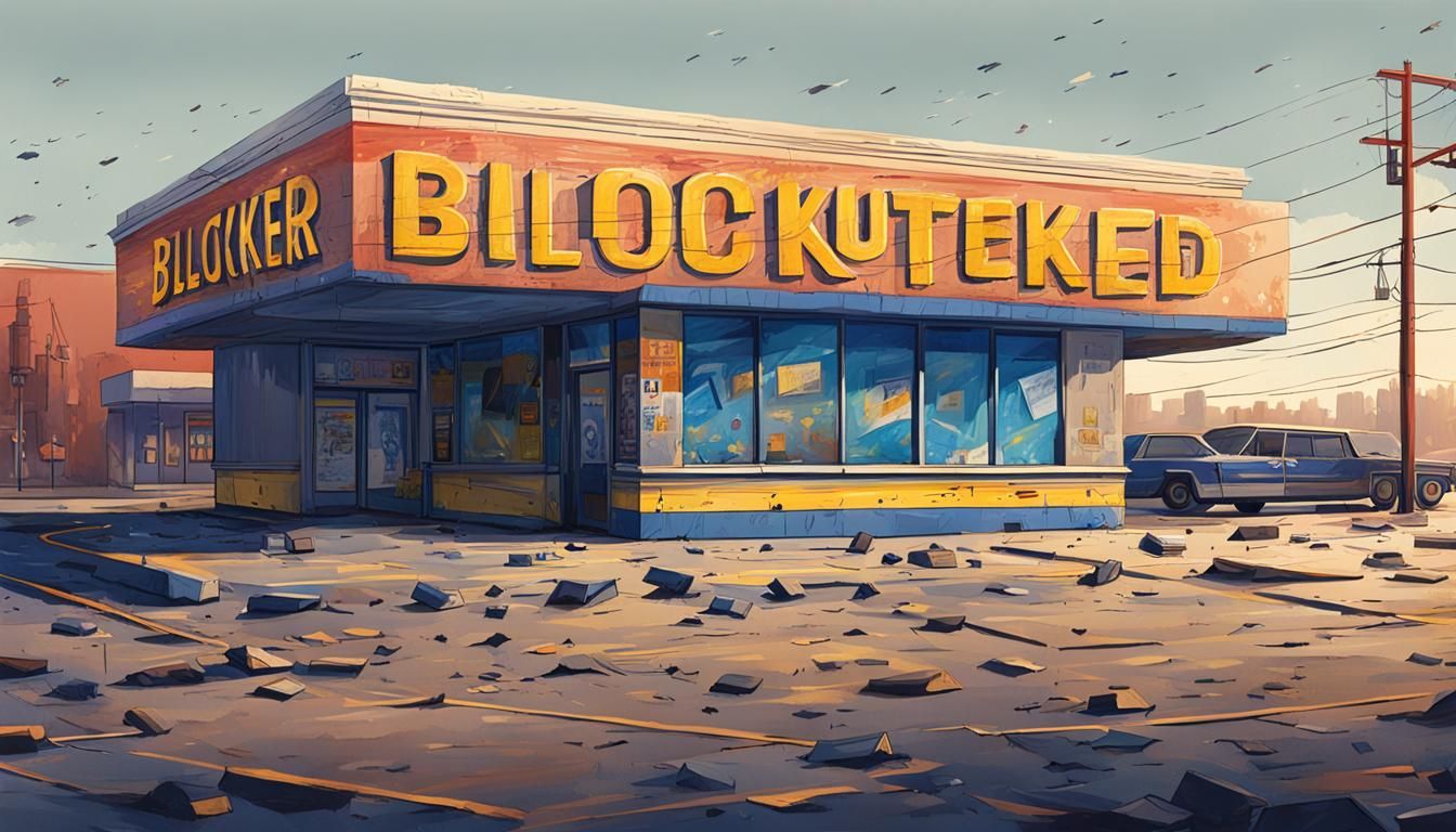 Desolate Blockbuster Video Store: Hyperrealistic Concept Art