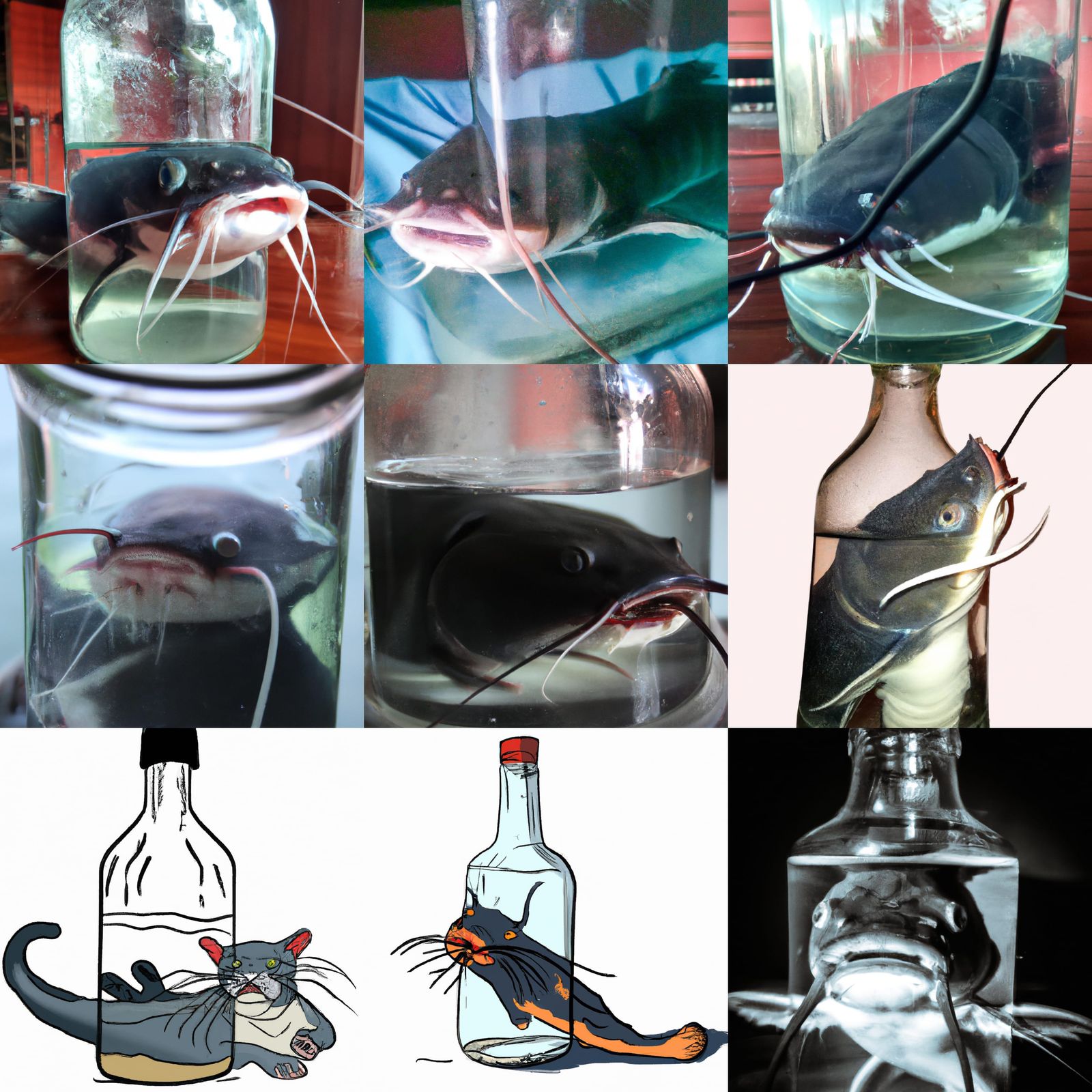 Catfish in a Bottle: Surreal AI Creation