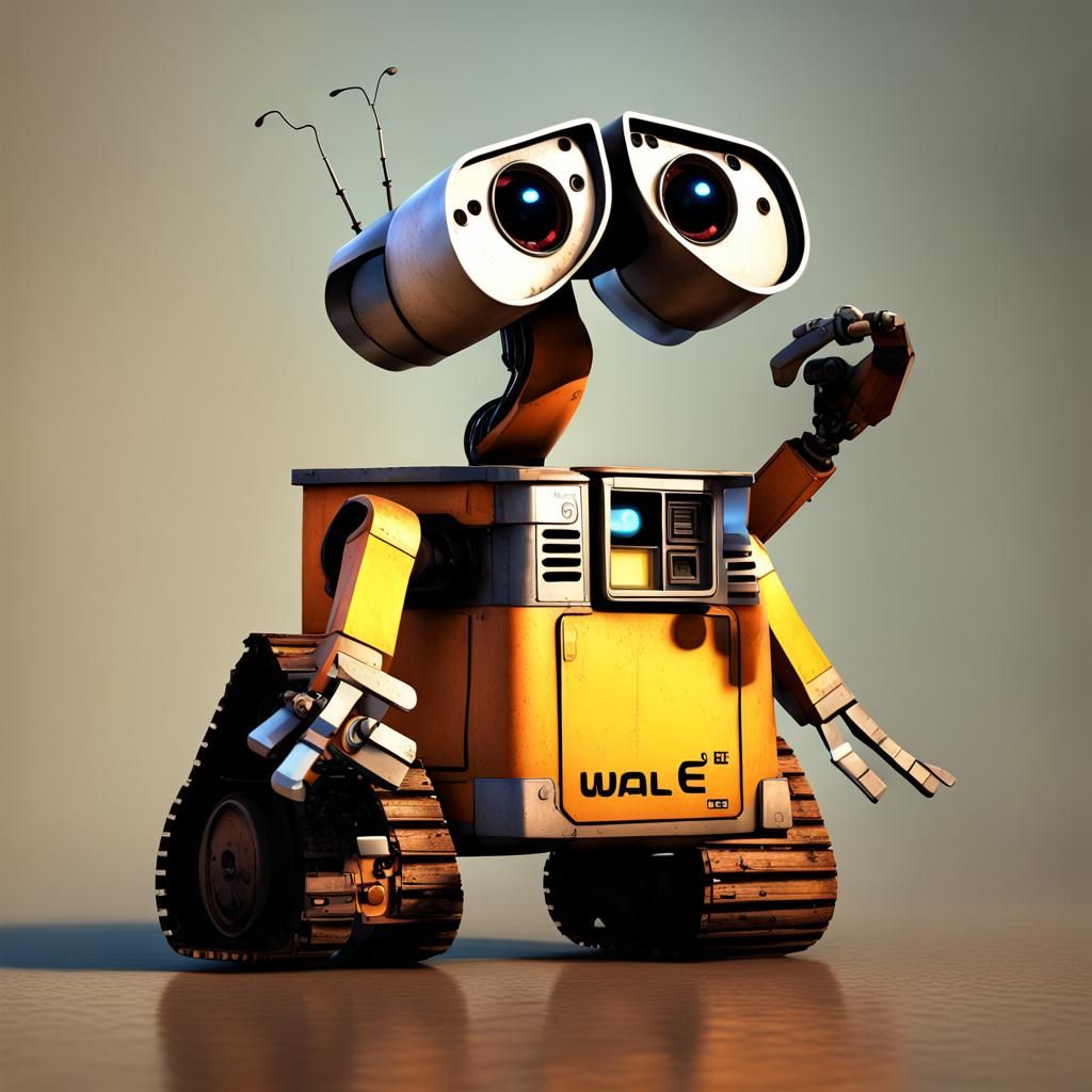 3D Cartoon Portrait of WALL-E the Robot