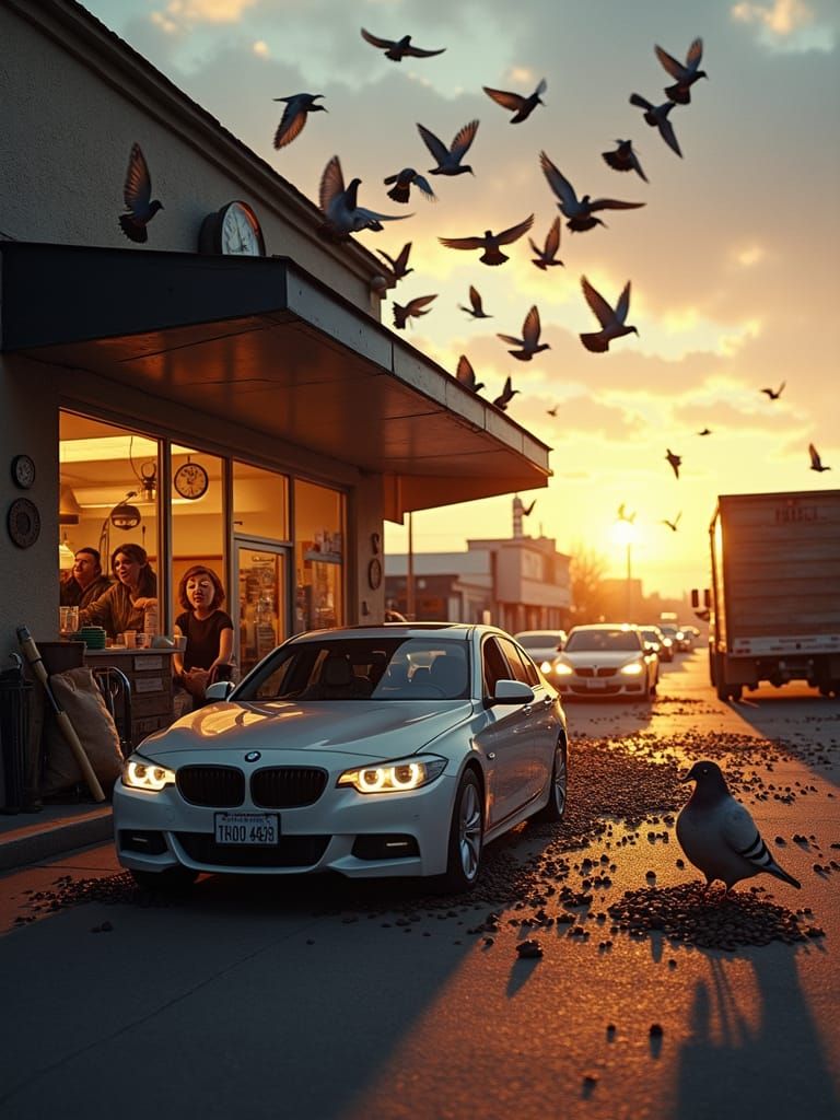 Dawn Coffee Drive-Thru Chaos: A Comical Barricade