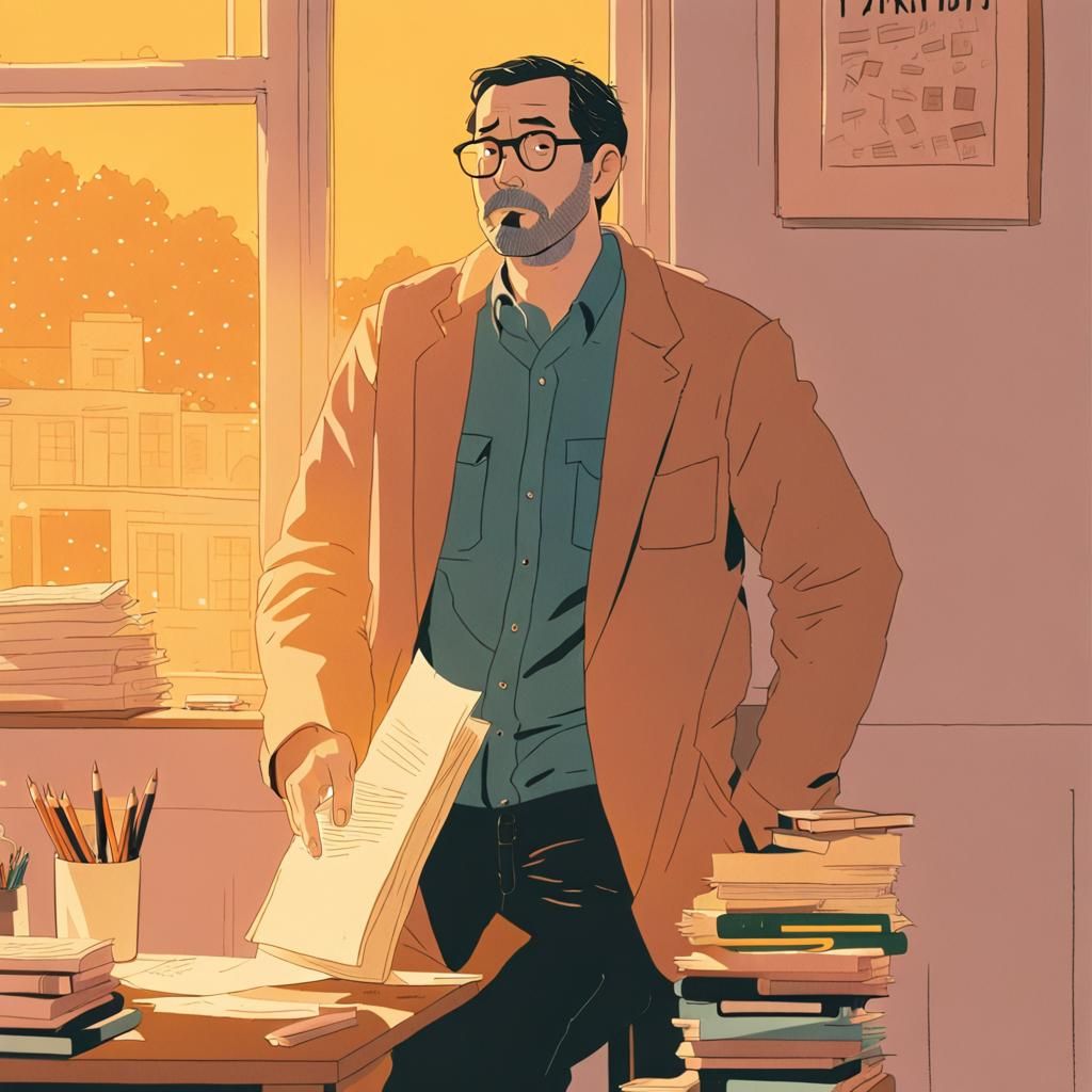 Indie Comics Illustration with Warm Natural Lighting