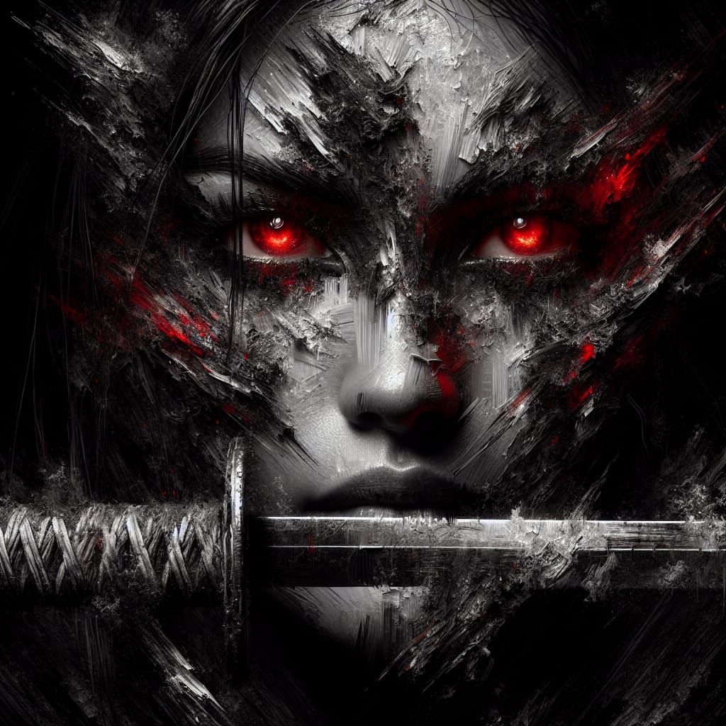 Haunting Portrait of a Hispanic Swordmaster