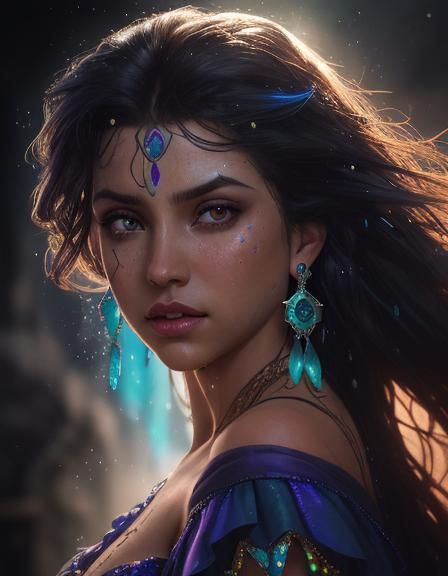 Hyperrealistic Esmeralda with Shining Eyes