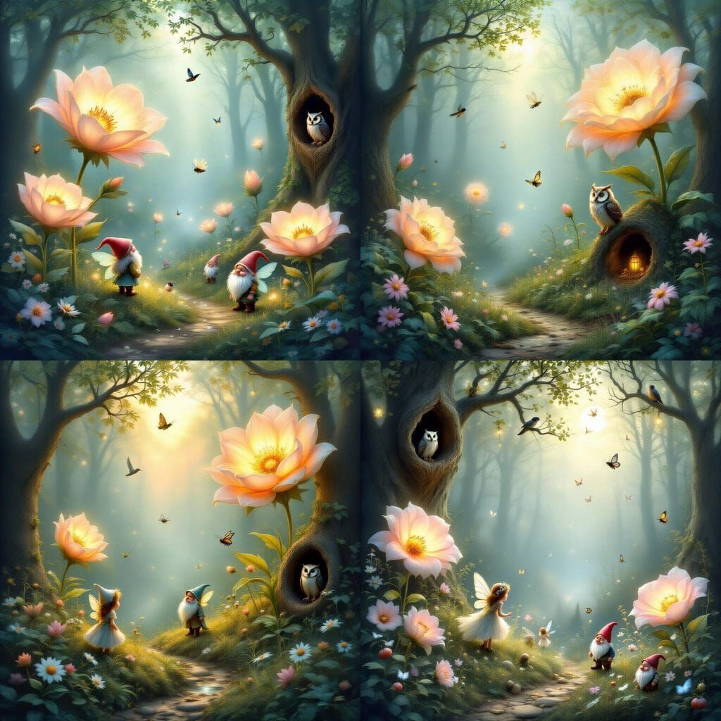 Ethereal Forest Fantasy: Fairies, Gnomes, and Glowing Flora