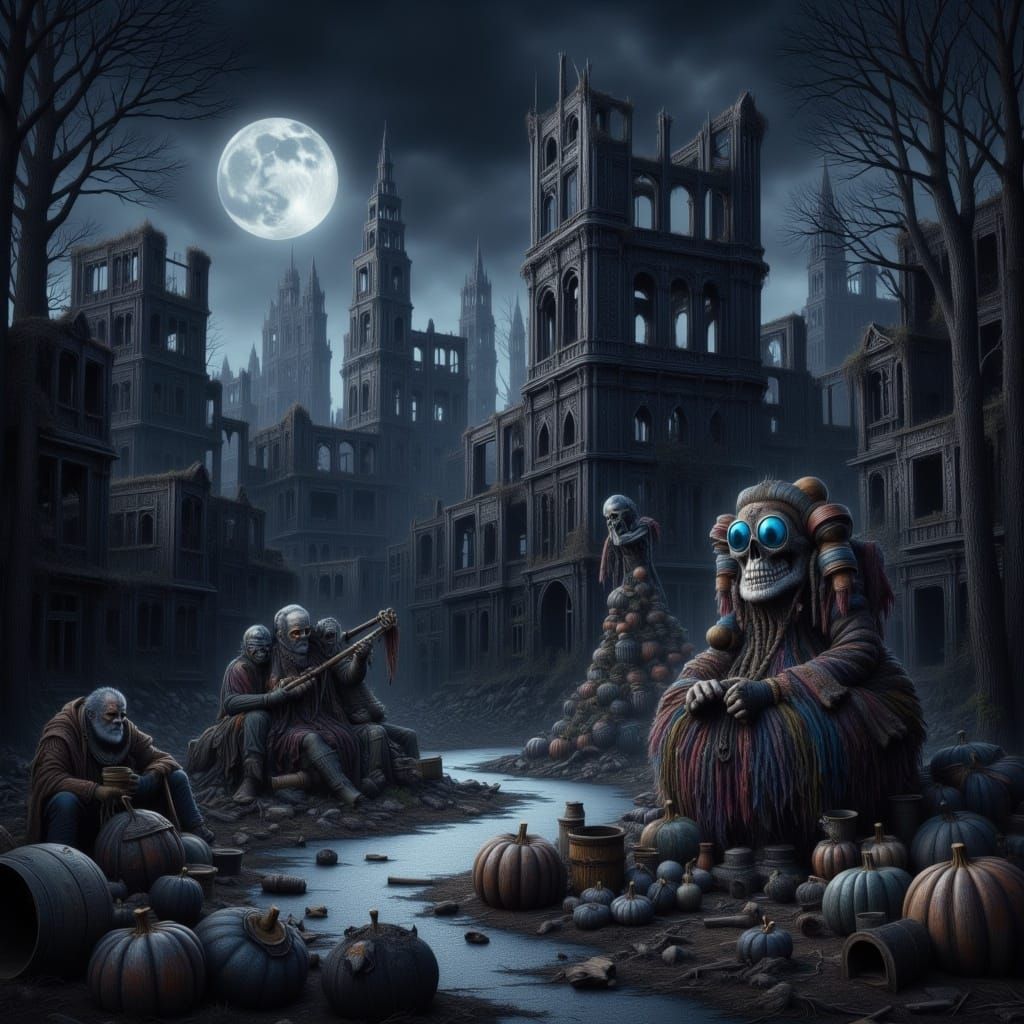 Ethereal Cityscape Unfolds in Neon Darkness